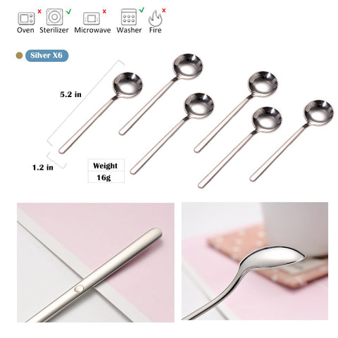 Sweejar mini tea spoons measure 5.2 inches for elegant tea service