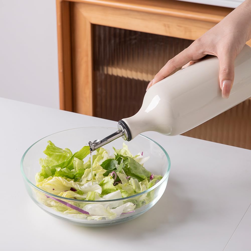 Sweejar opaque oil cruet with spill-free spout for controlled pouring