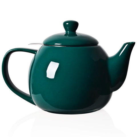 Sweejar porcelain teapot with removable infuser for easy brewing and cleanup