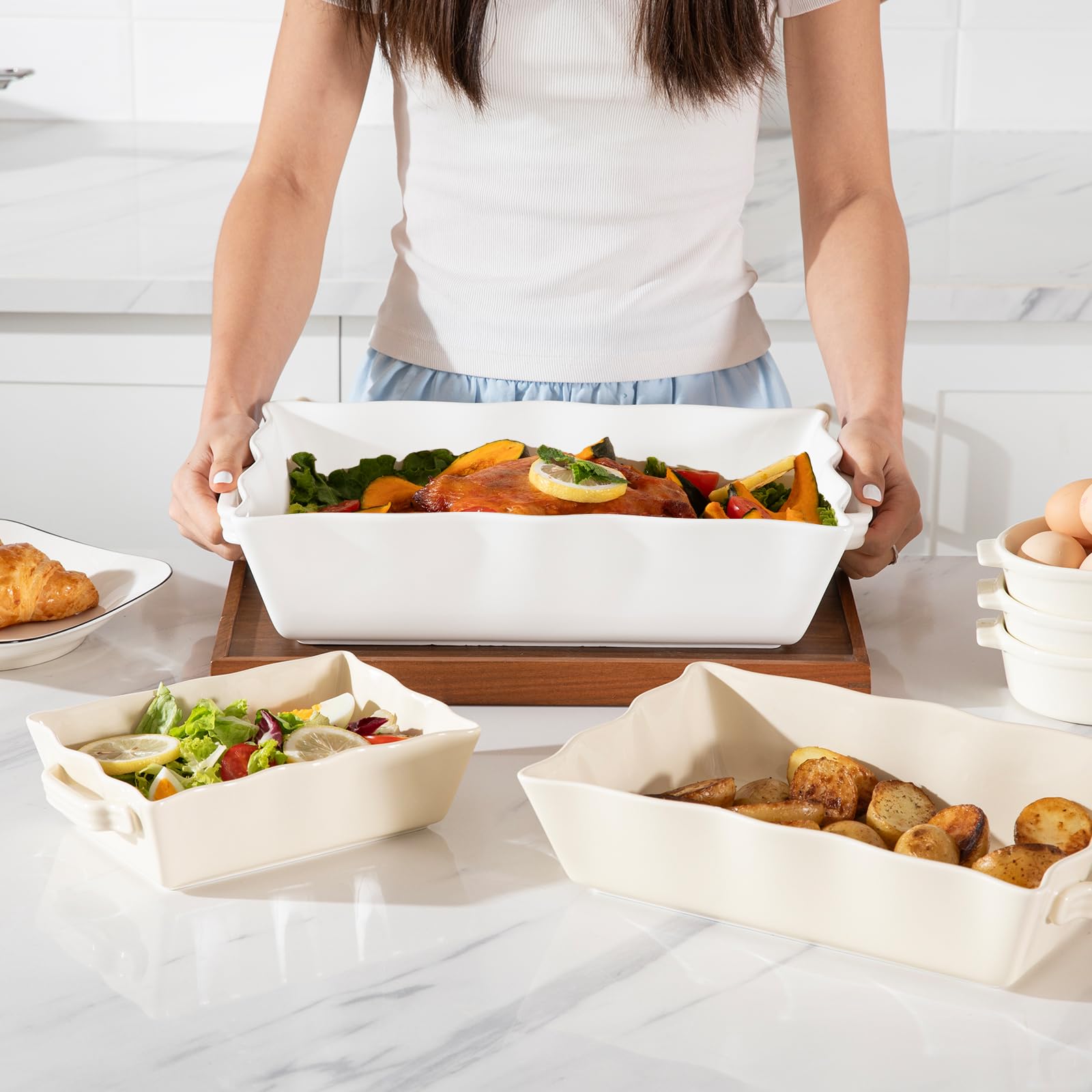 Sweejar rectangular lasagna pan ready for baking and roasting