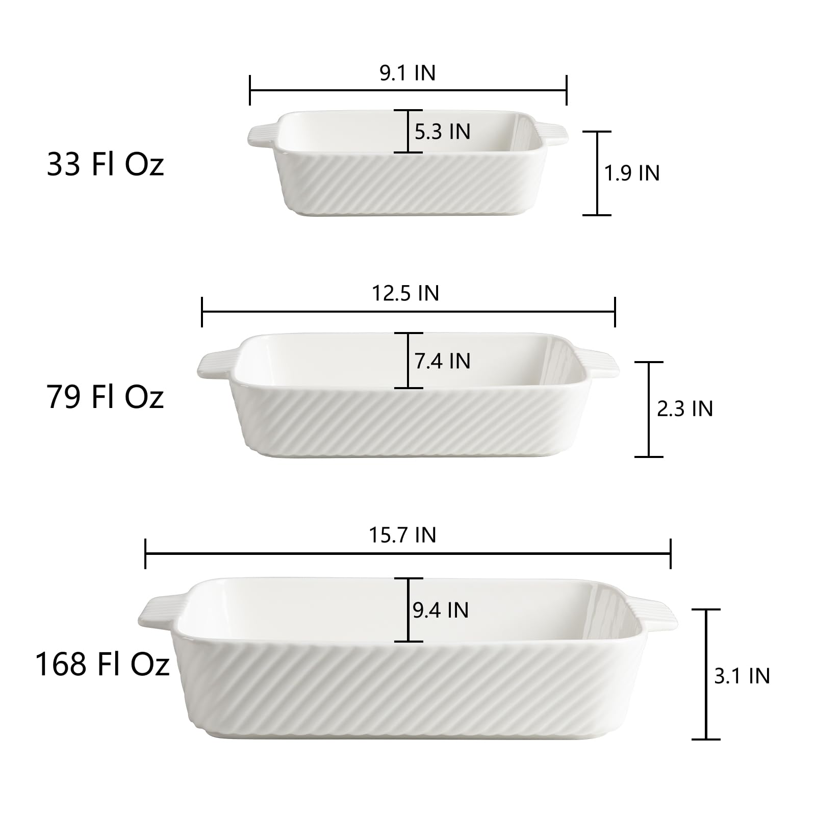 Sweejar striped casserole dish ideal for brownies and lasagna.