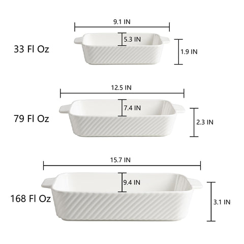 Sweejar striped casserole dish ideal for brownies and lasagna.
