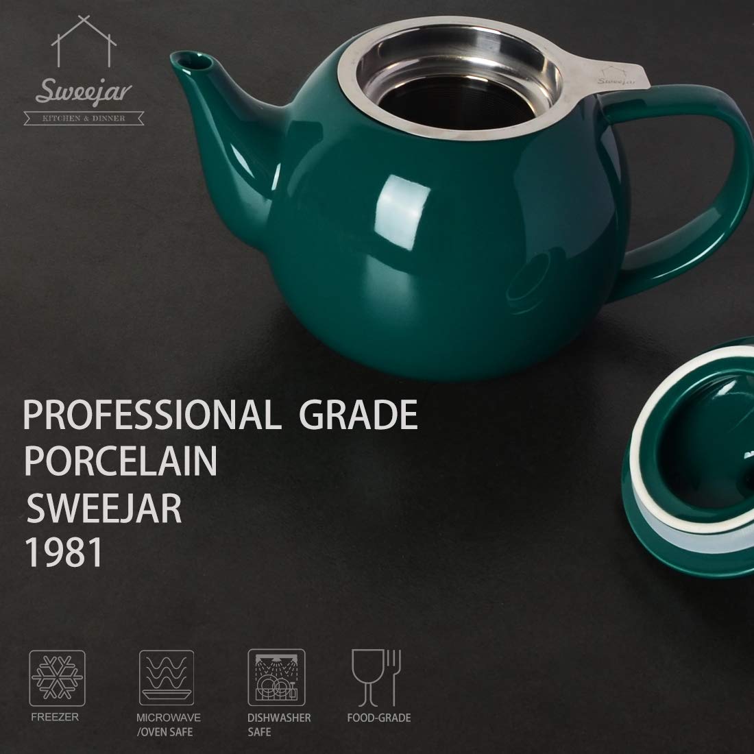 Sweejar 30oz Jade teapot ready for generous servings during gatherings