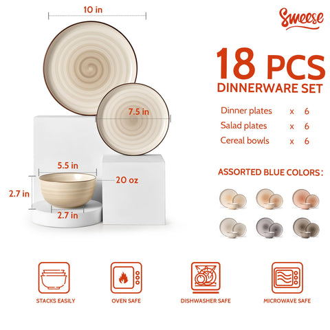 Sweese 10-inch dinner plate image highlighting smooth glaze and versatile dining use.