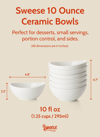 Sweese dessert bowls for ice cream and snacks.