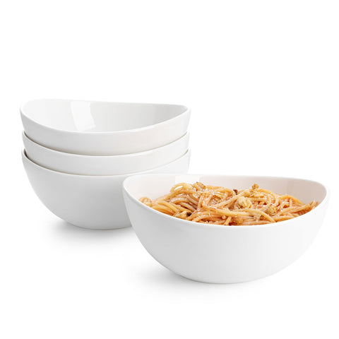 Sweese 42oz porcelain bowls highlight the curve design for elegant table presentation.