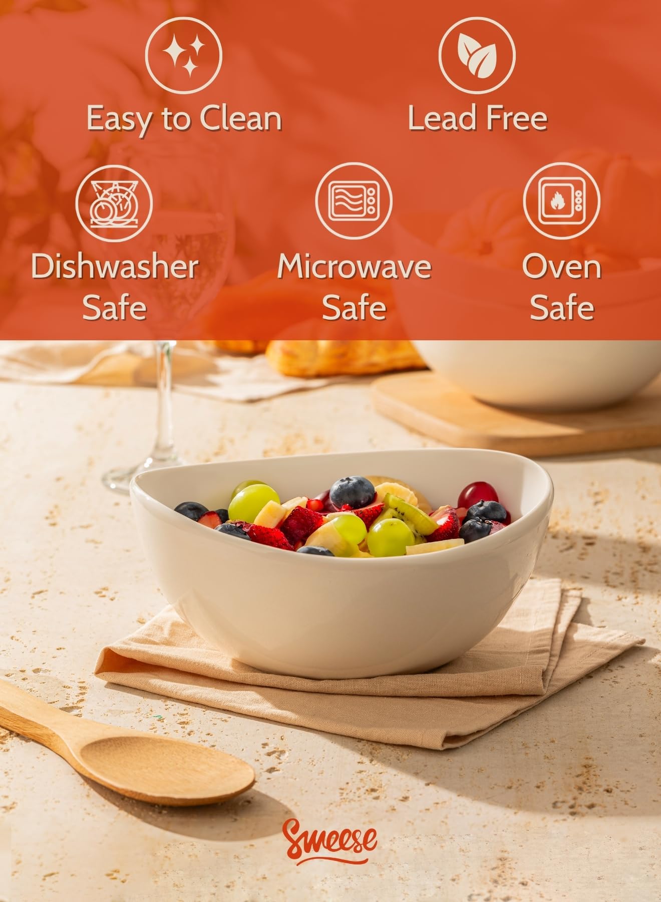 Sweese 42oz bowls offer generous capacity for hearty soups and meals.