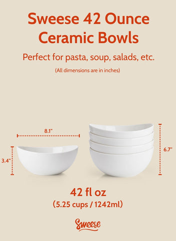 Sweese bowls showcase salads and pastas with clean lines and modern aesthetics.