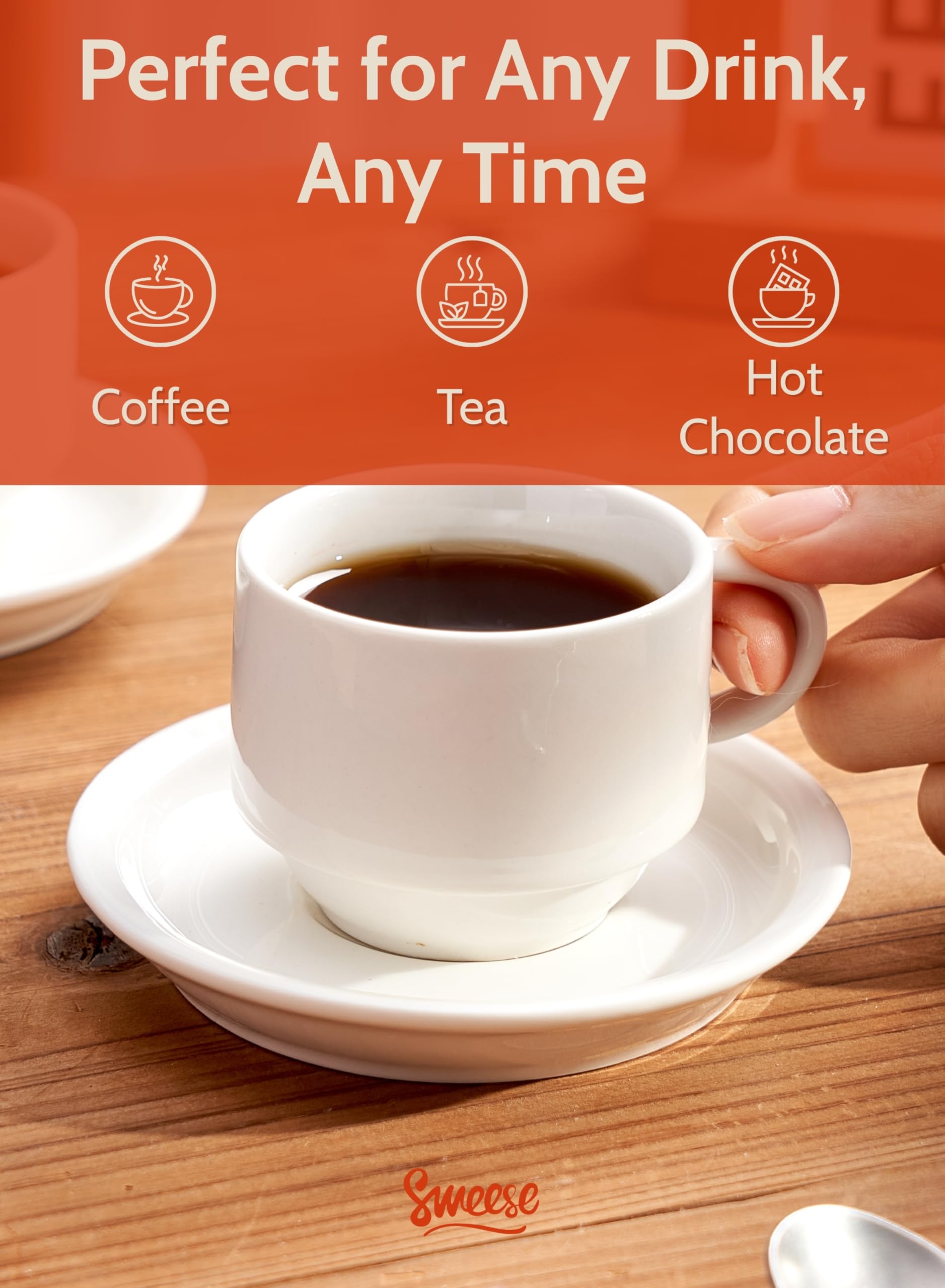 Sweese 4oz espresso cups designed for hot, flavorful espresso moments.