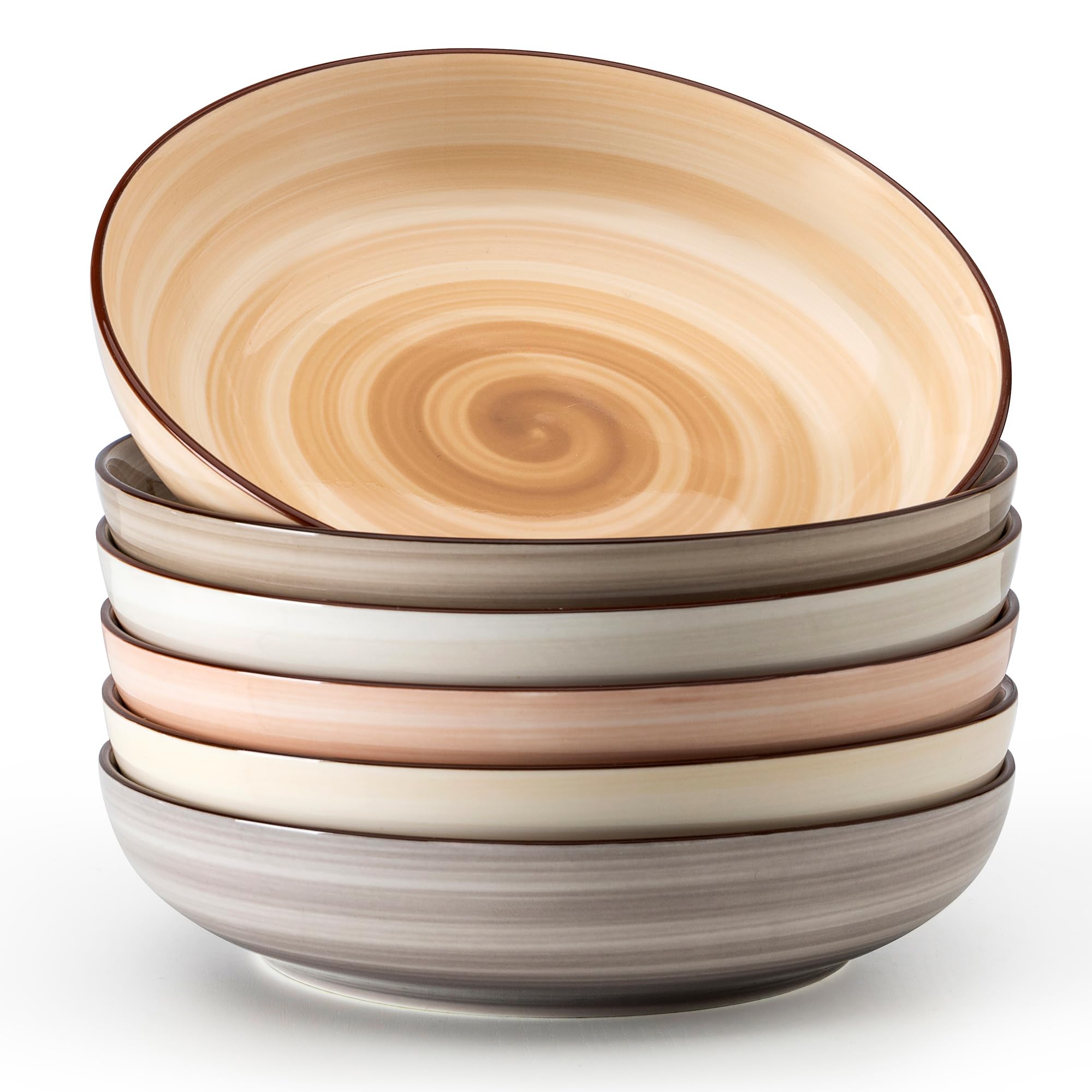 Sweese 6-pack pasta bowls with colorful assortment for joyful family meals.