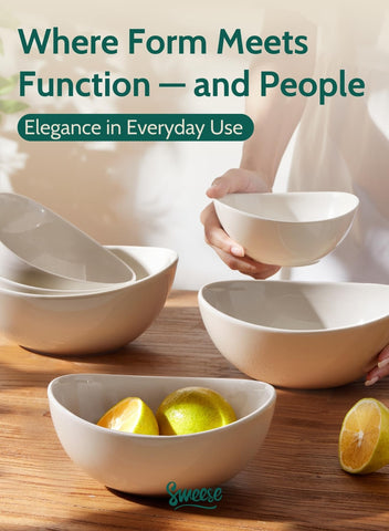 Sweese 42-ounce bowl versatile for large salads, marinating, or sharing snacks.