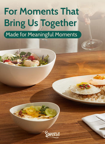 Sweese bowls nest neatly for space-saving storage.