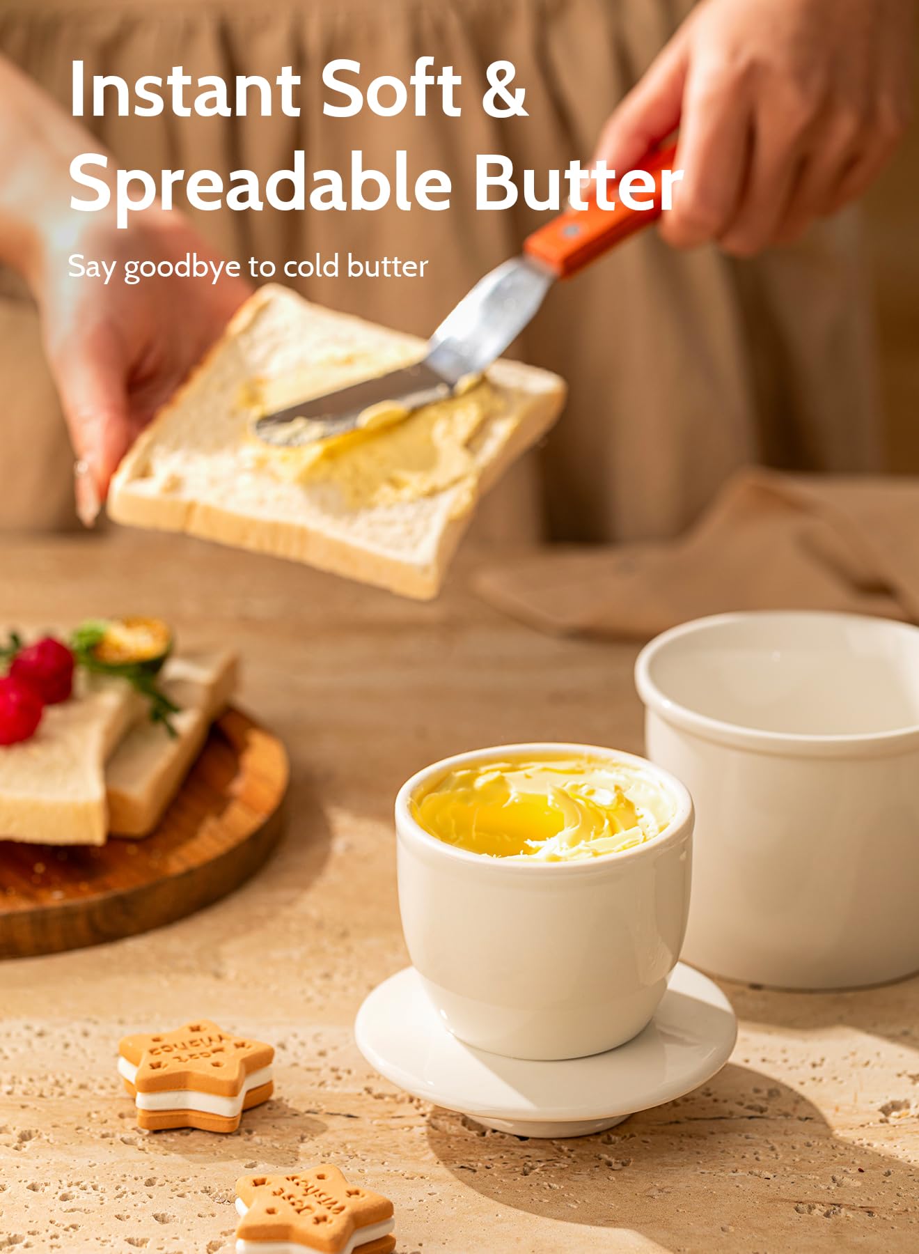 Sweese butter crock on counter ready for everyday use.