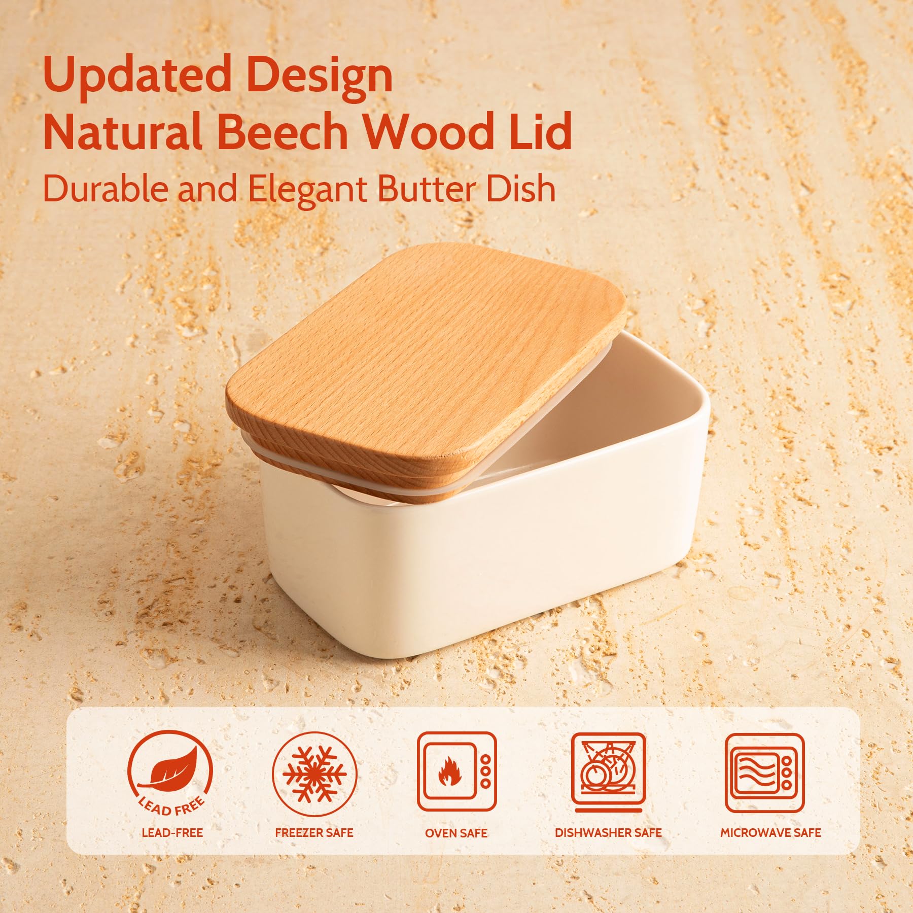 Sweese butter-dish dimensions 6x3.5x2.7 inches fits two sticks neatly