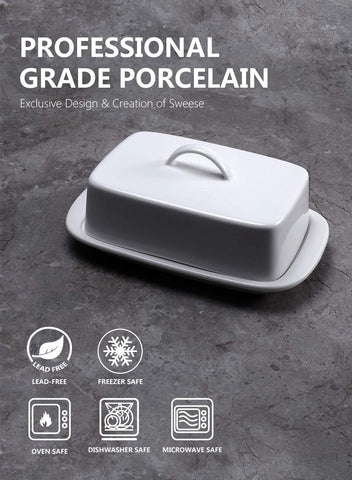 Sweese butter dish dust-cover lid protects freshness.