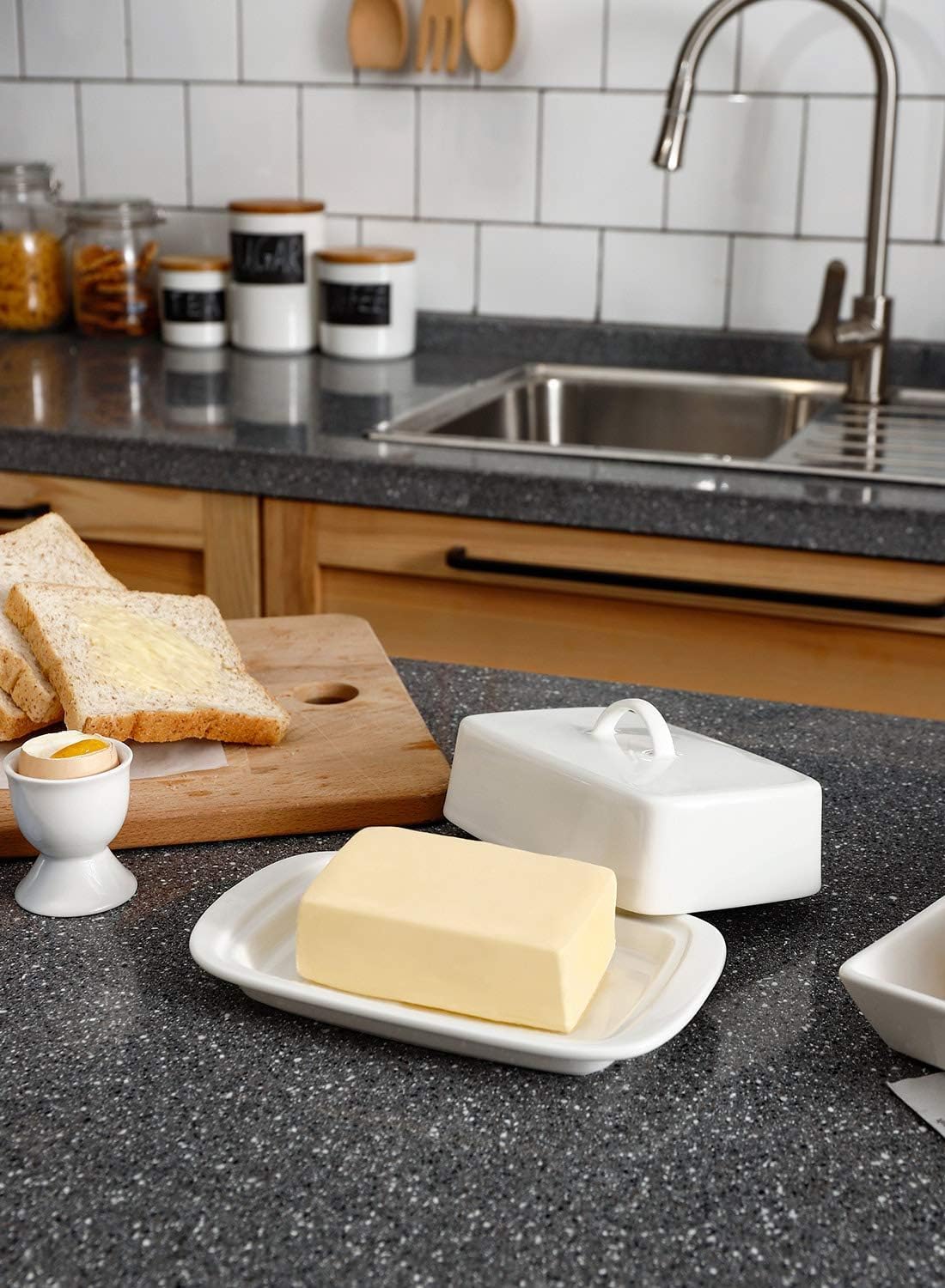 Sweese butter dish oven-induction-safe porcelain supports versatile cooking prep.