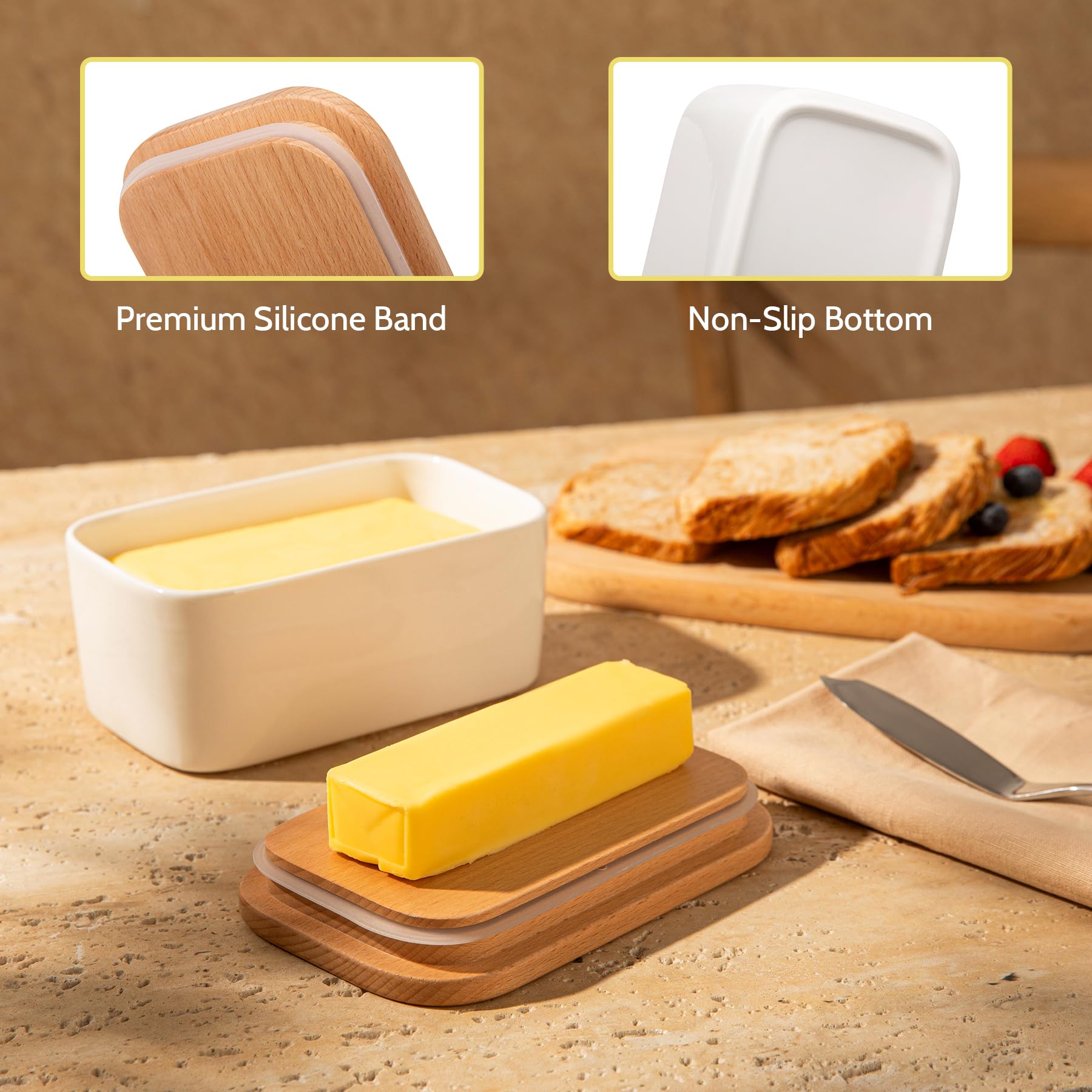 Sweese butter-dish porcelain-construction is durable and easy to clean