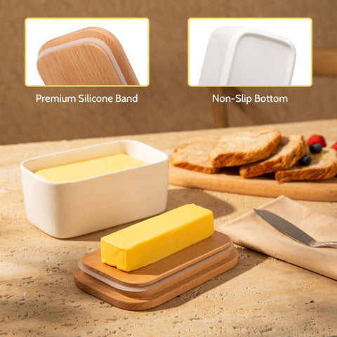 Sweese butter-dish porcelain-construction is durable and easy to clean