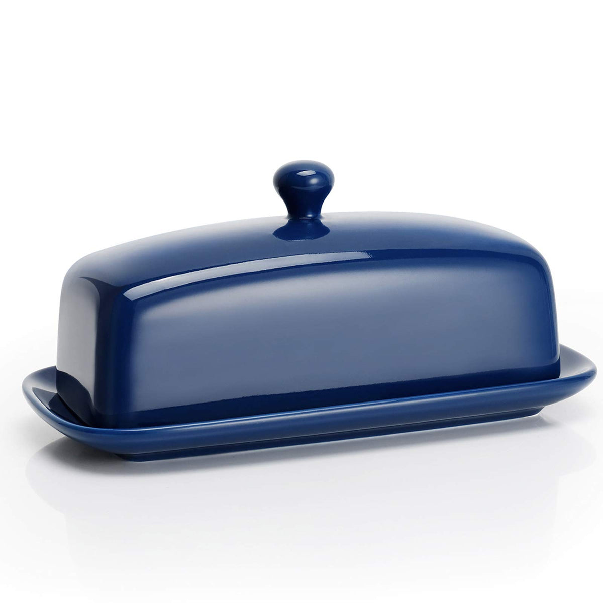 Sweese butter dish with lid navy keeps butter fresh on the counter.