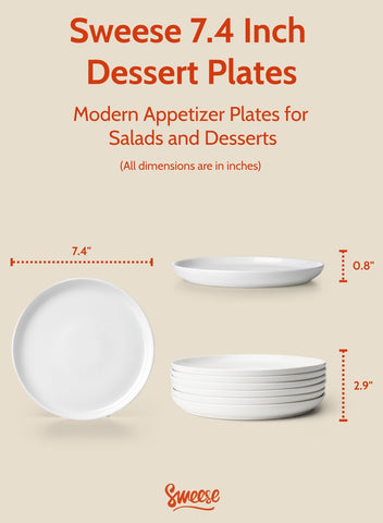 Sweese dessert plate lip no spill edge detail helps contain sauces