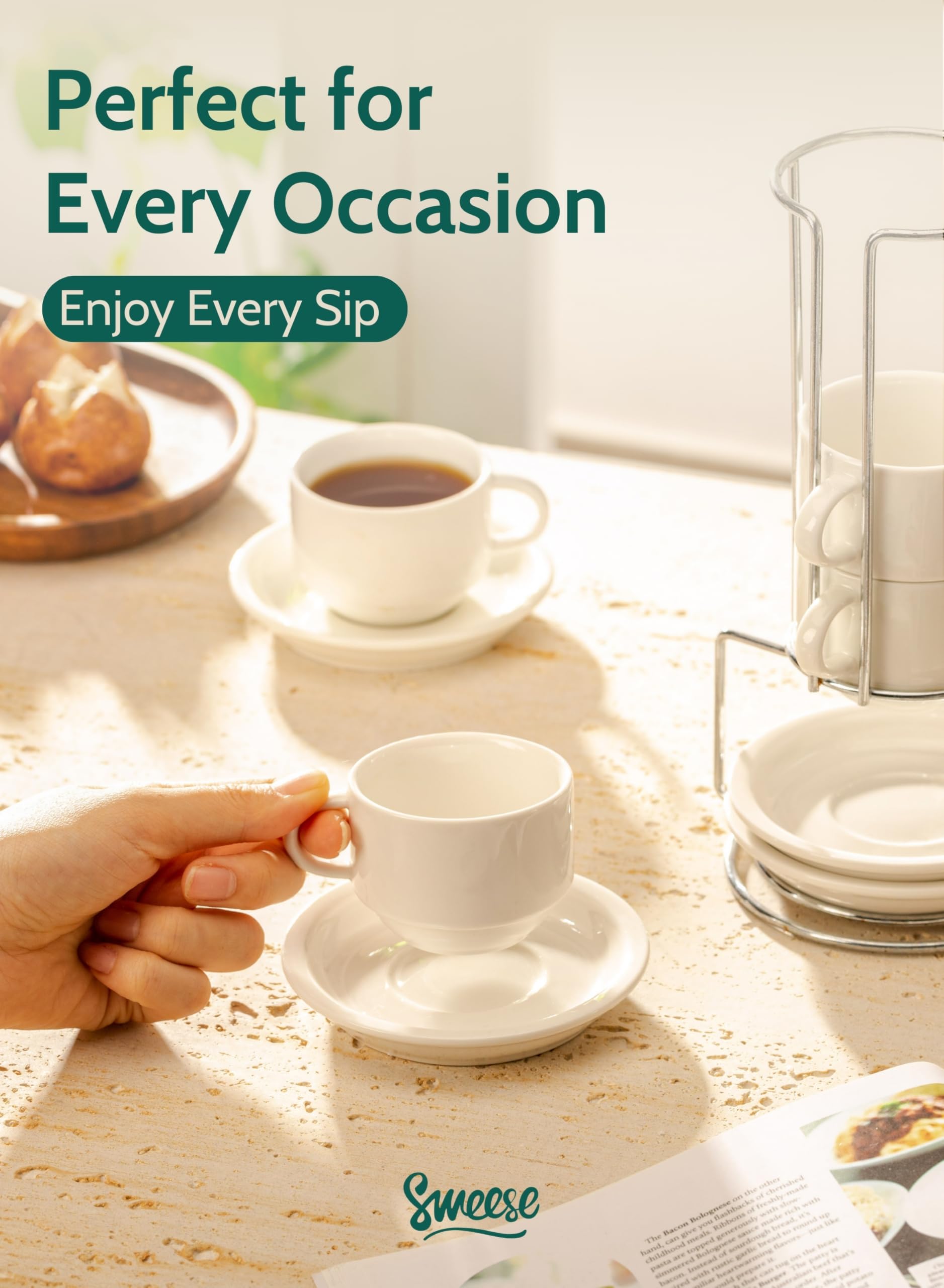 Sweese cups ready for dishwasher or microwave-friendly cleaning routine.