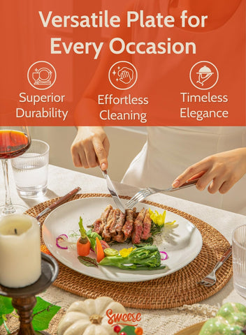 Sweese dishwasher-safe plate for easy cleanup after meals.
