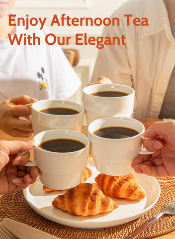 Sweese espresso cups with white finish add a clean, modern look to any table.