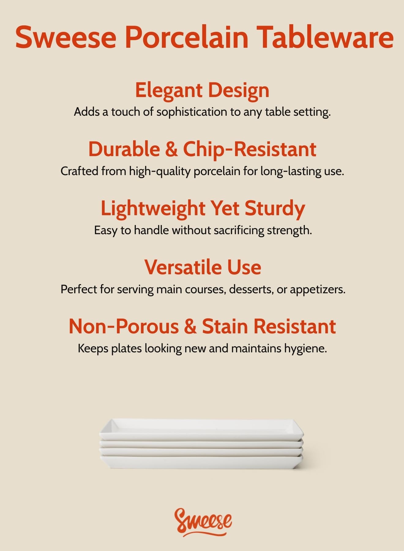 Sweese gift-ready porcelain platter comes in a protective box for gifting