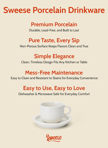 Sweese cups' thick walls help retain heat for longer warmth.
