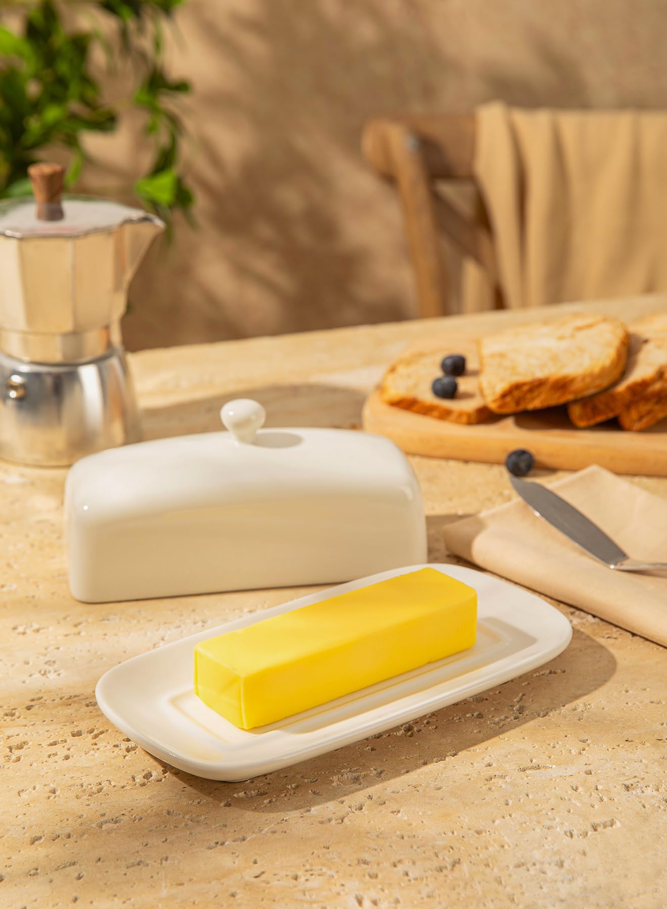 Sweese large-capacity butter holder fits a full stick neatly.