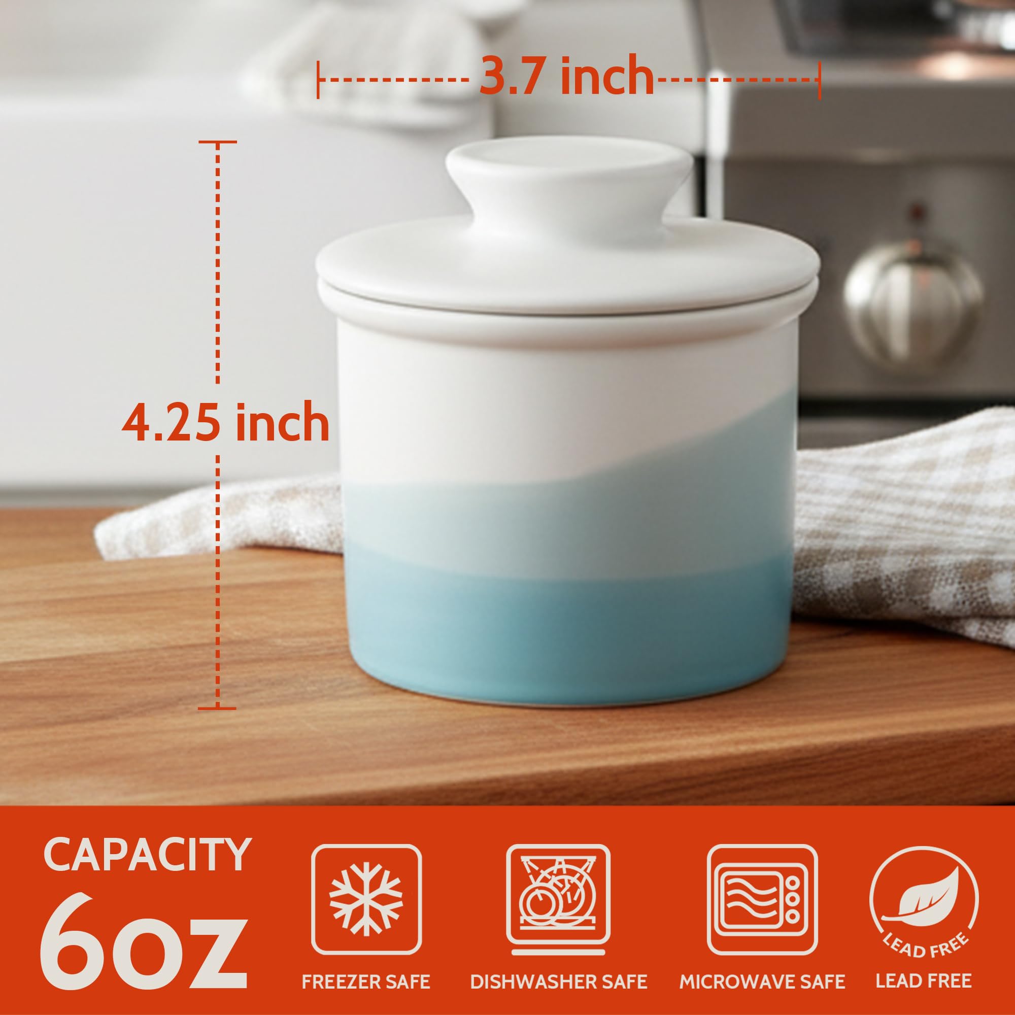 Sweese matte glazed ceramic butter dish highlighting durable kitchen storage.