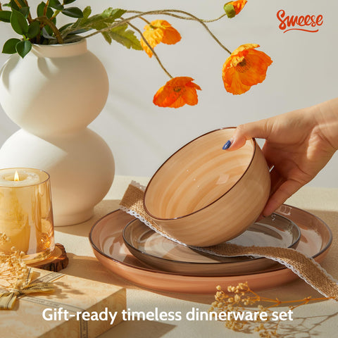 Sweese microwave and oven-safe dishware image emphasizing convenient heating.
