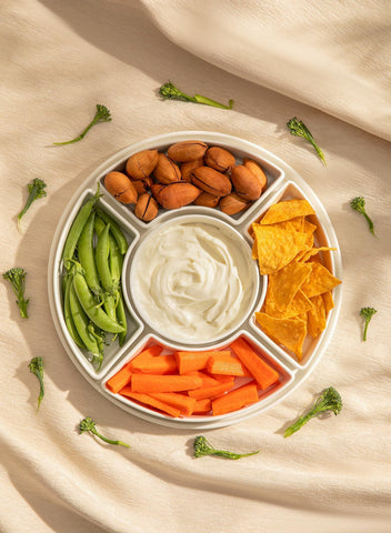 Sweese outdoor picnic setup with divided serving dishes for home entertaining