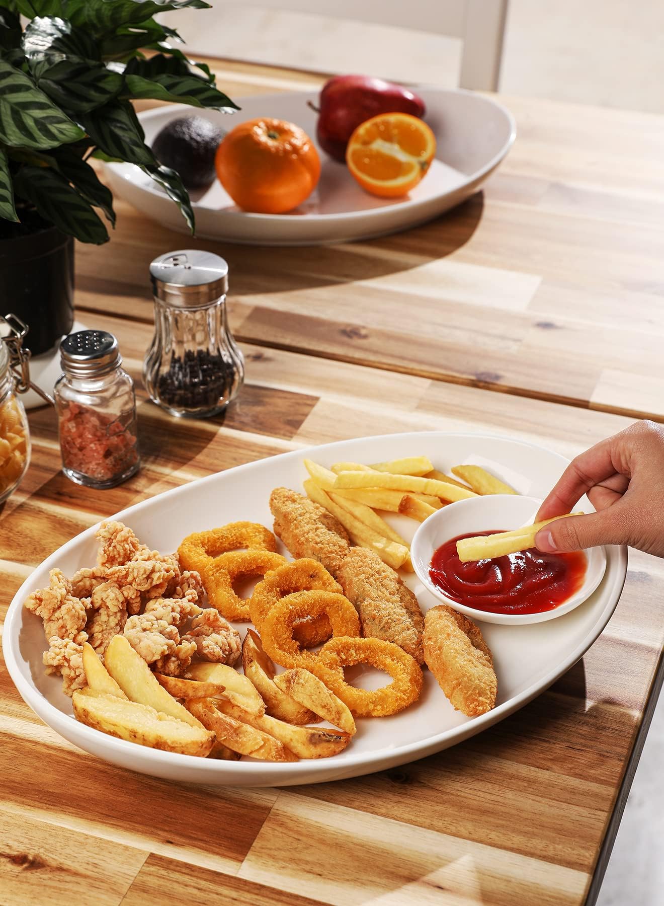Sweese oval platter stackable design for easy storage