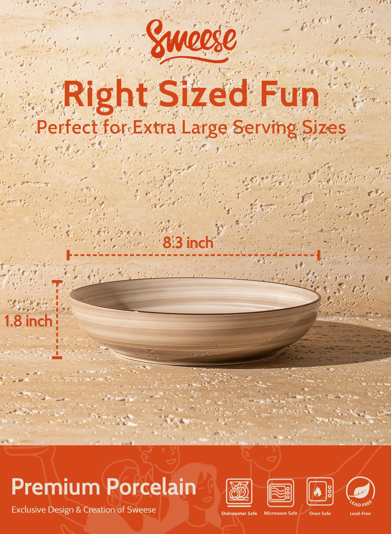 Sweese pasta bowls in neutral tones to suit versatile table settings.