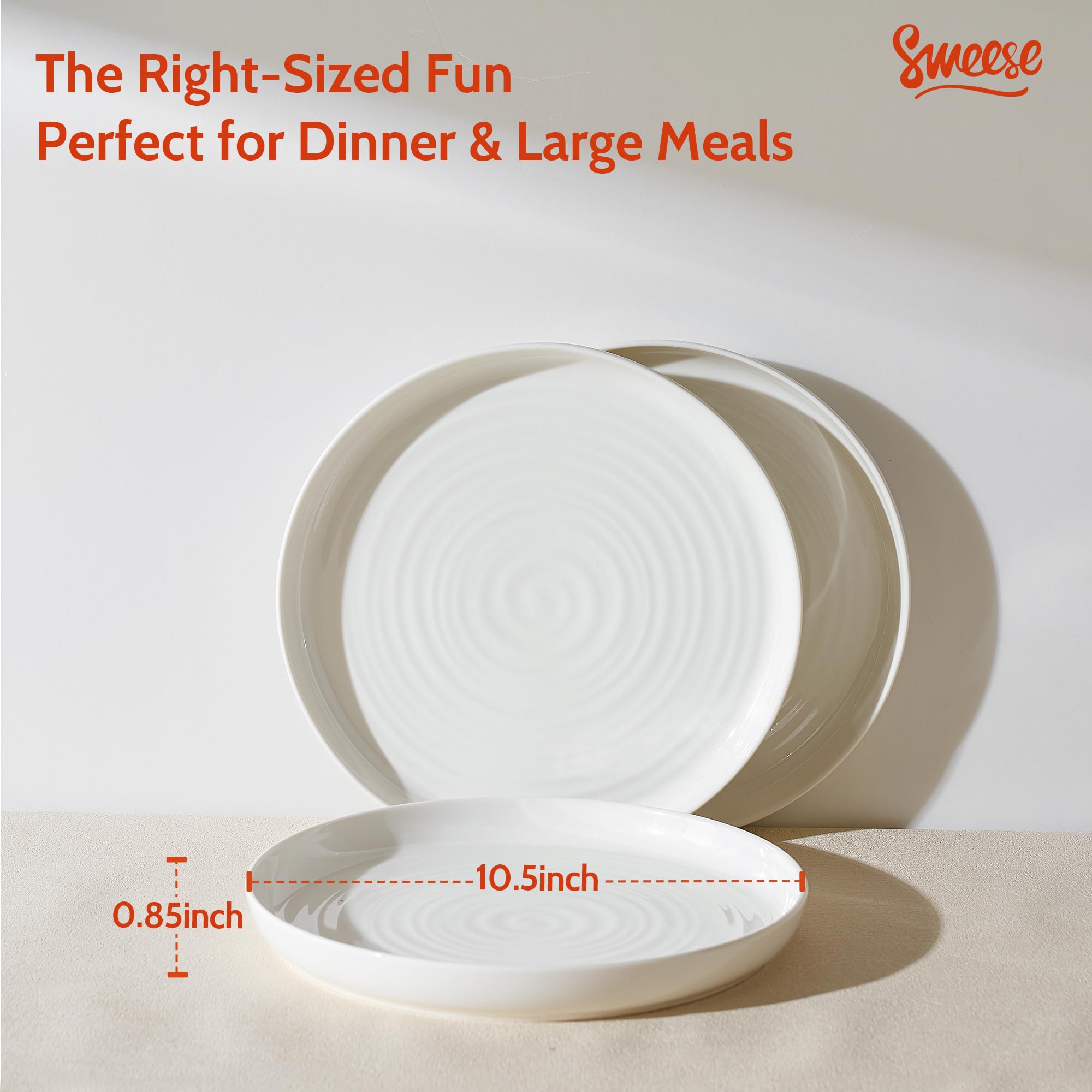 Sweese 10.5-inch plate ideal for main courses and salads