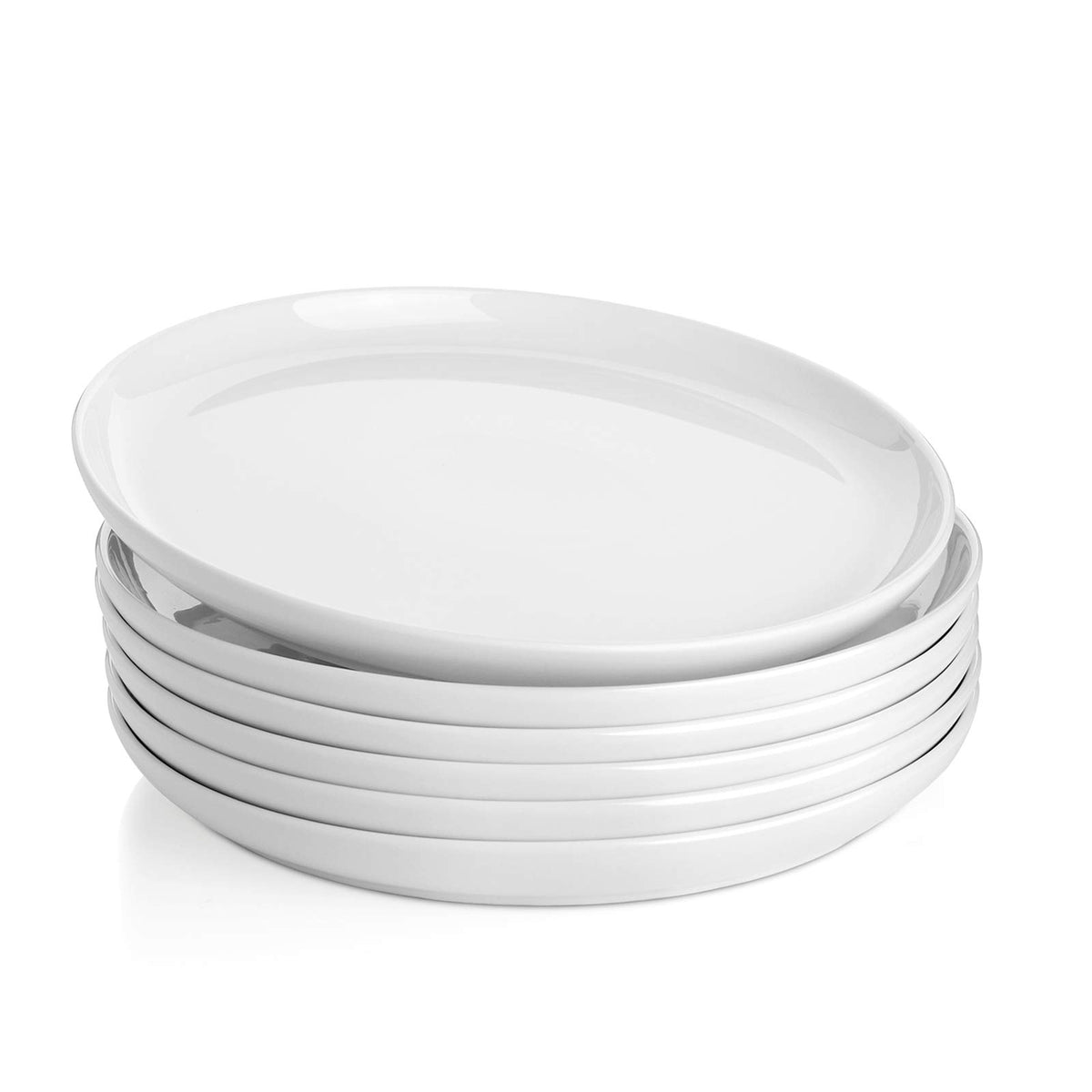 Sweese 10-inch porcelain dinner plate in white for everyday meals and easy cleanup.