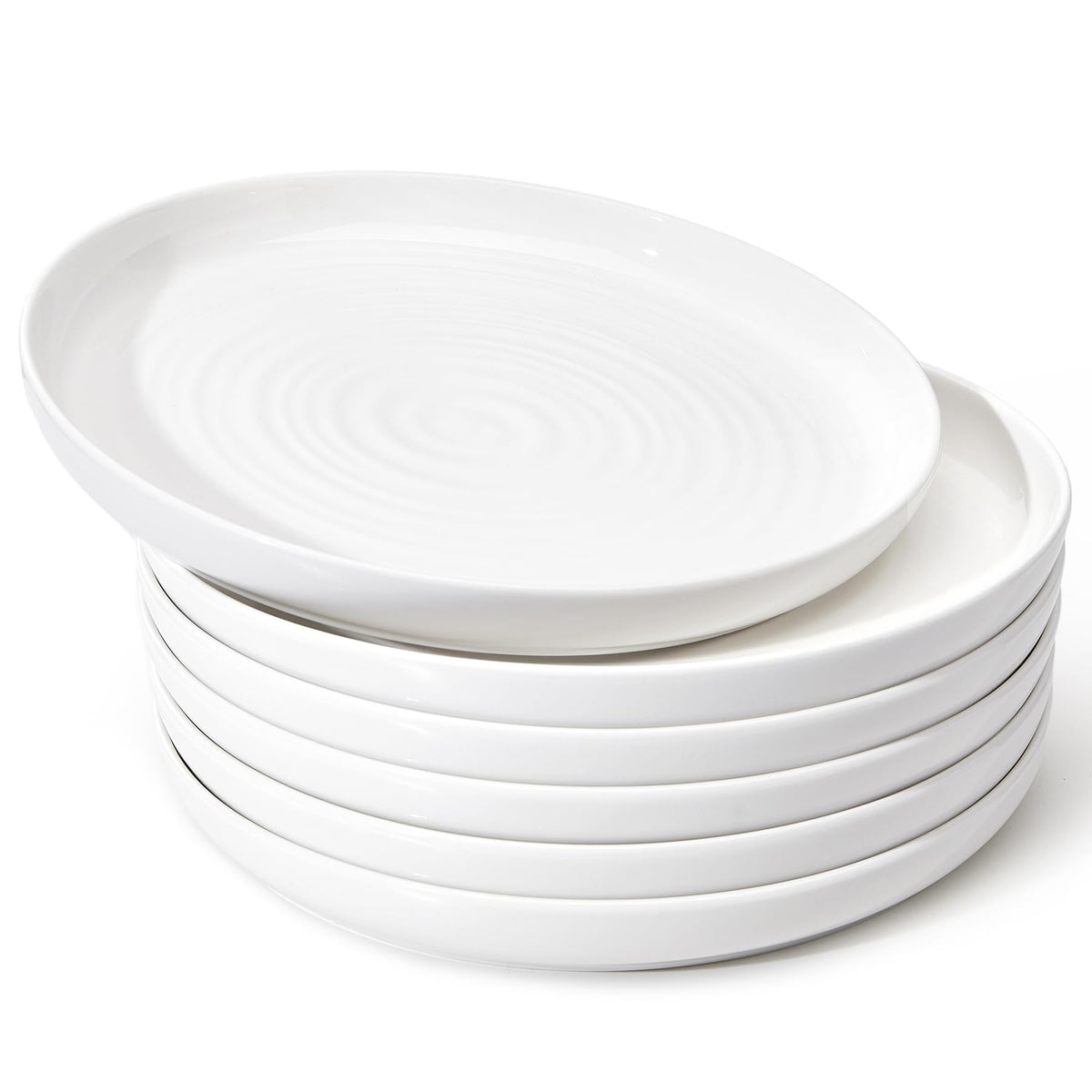 Sweese porcelain dinner plate with ripple design for everyday meals