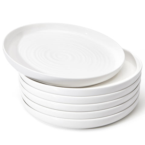 Sweese porcelain dinner plate with ripple design for everyday meals