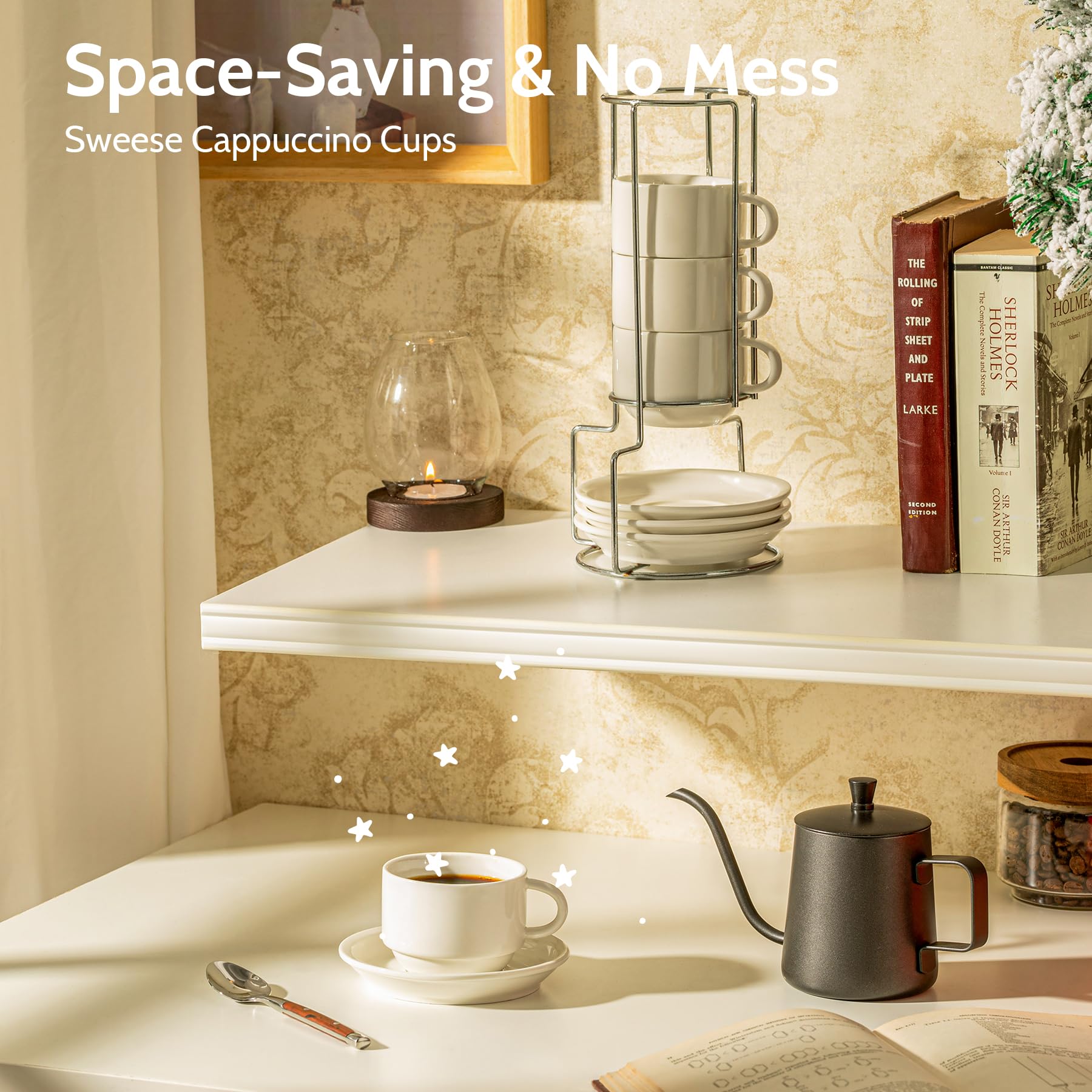 Sweese porcelain cups are dishwasher and microwave safe for everyday use.