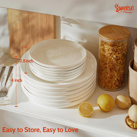 Lead-free glaze on Sweese porcelain plate for safe family use
