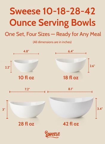 Sweese 10-ounce bowl ideal for snacks or desserts with sturdy handling.