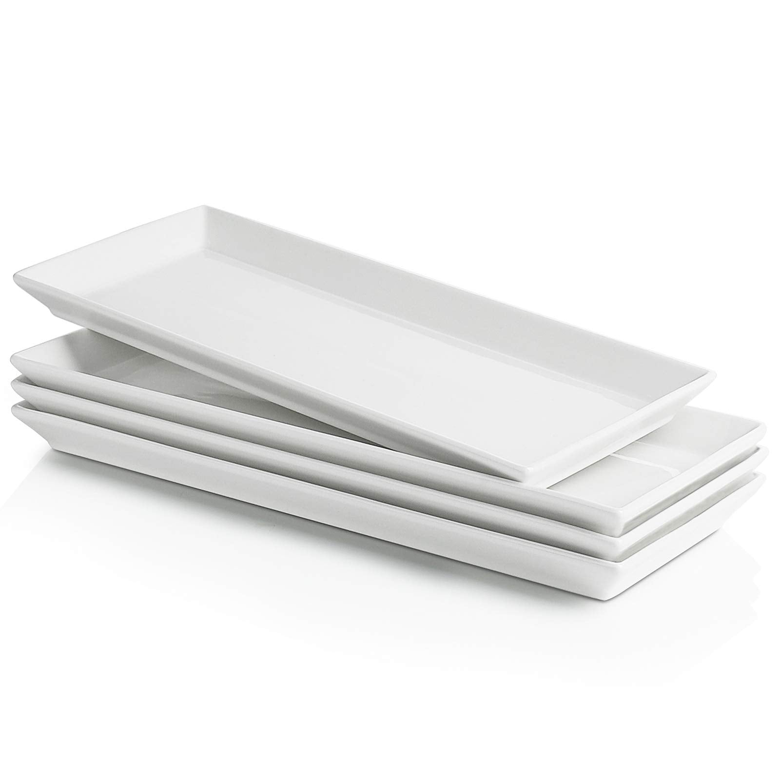Sweese porcelain serving platter 11.7 inch rectangular white, ideal for elegant sushi presentations