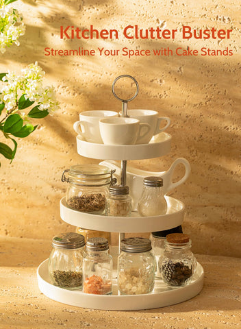 Sweese stand presents elegant white dessert display for sweets and hors d'oeuvres