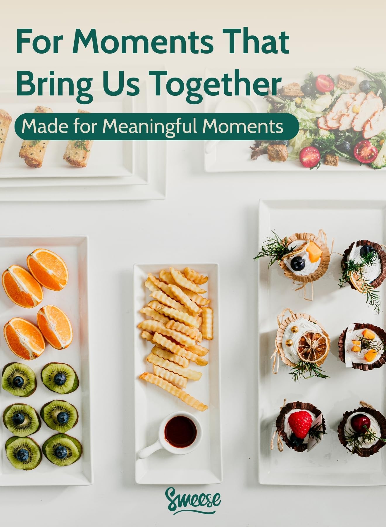 Sweese chic white platter suits tea, dinner parties, and daily meals