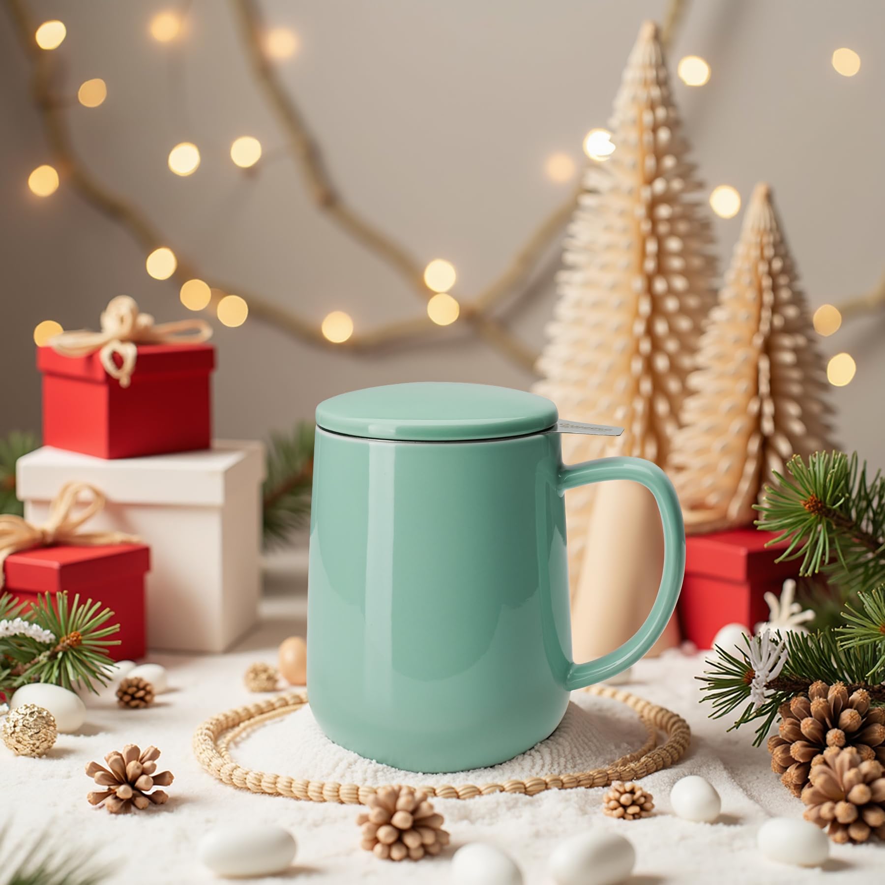Sweese mug with comfortable anti-hot handle for safe sipping.