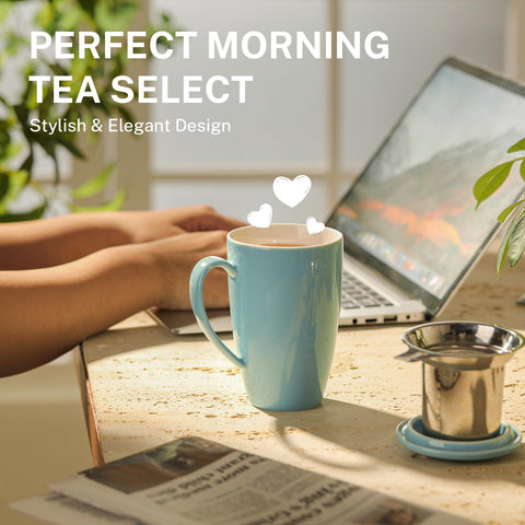 Sweese mug features an ergonomic cool-to-touch handle for comfortable sipping.