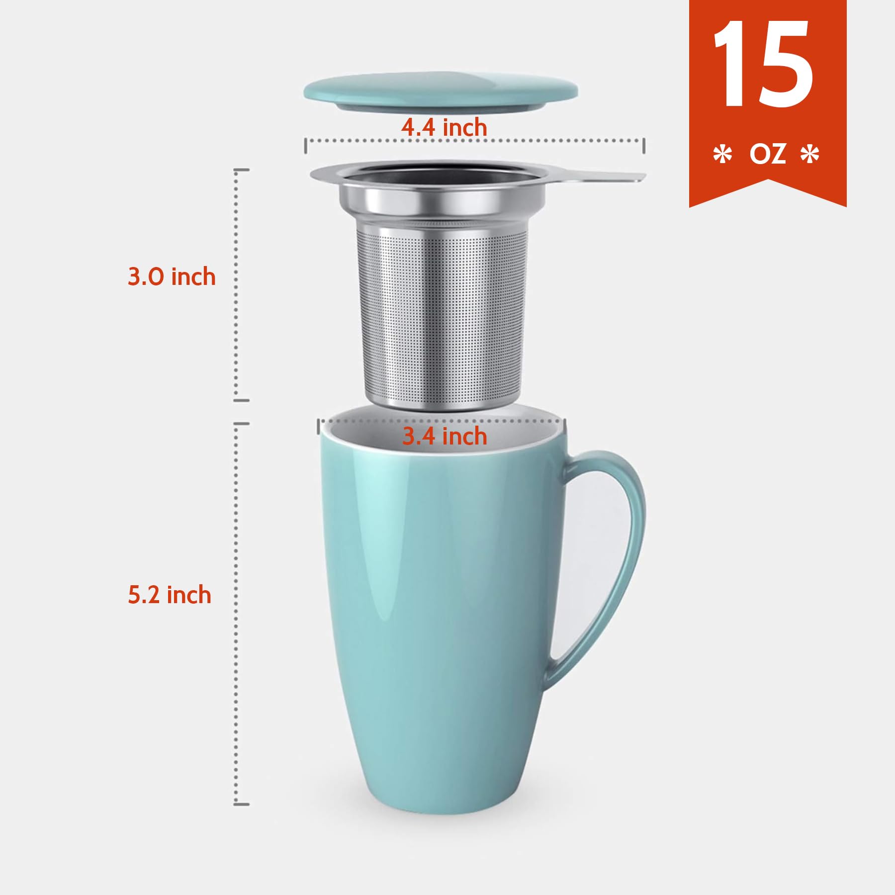 Sweese tea mug with lid preserves heat and aroma during steeping.