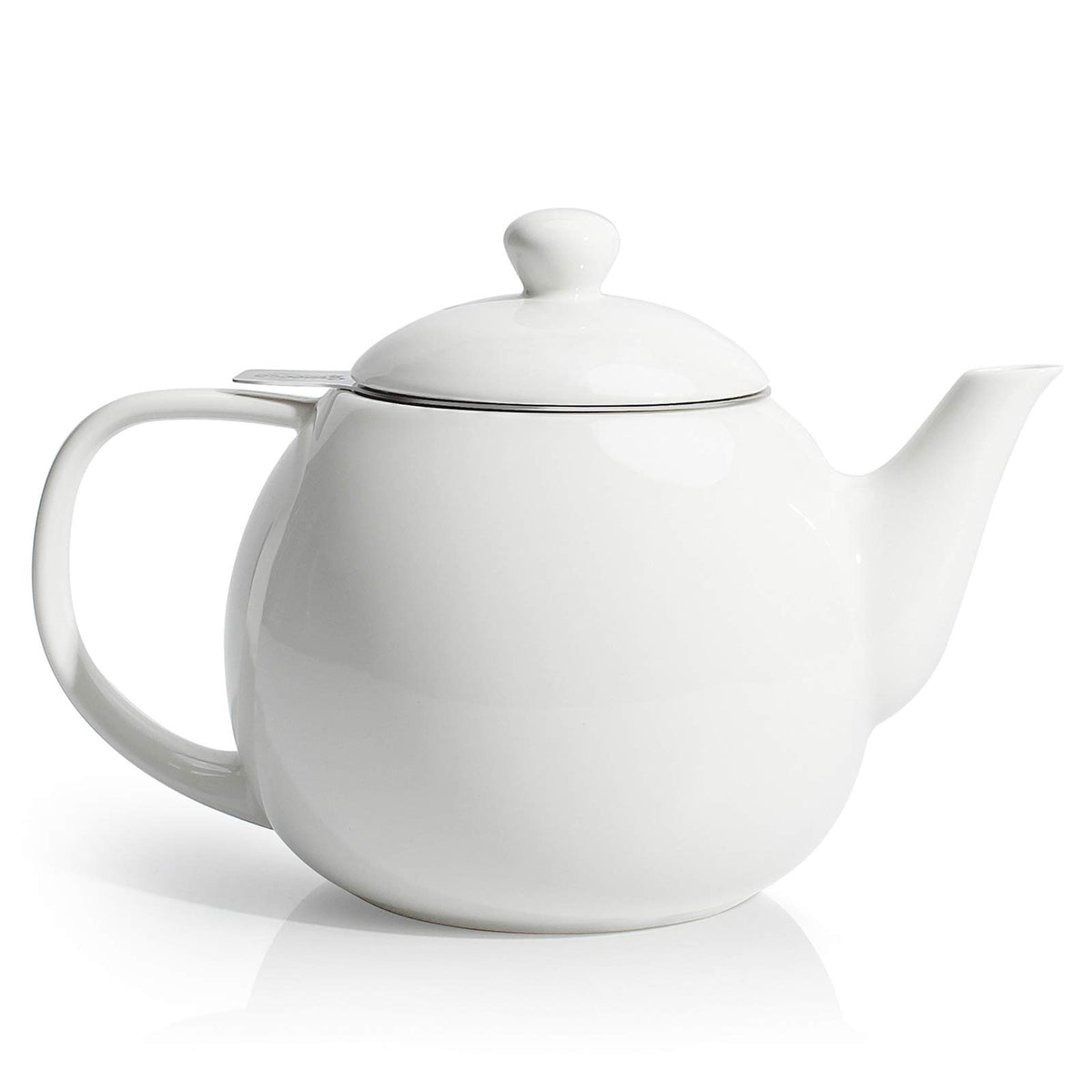 Sweese teapot 27oz with glossy white porcelain for elegant tea service.
