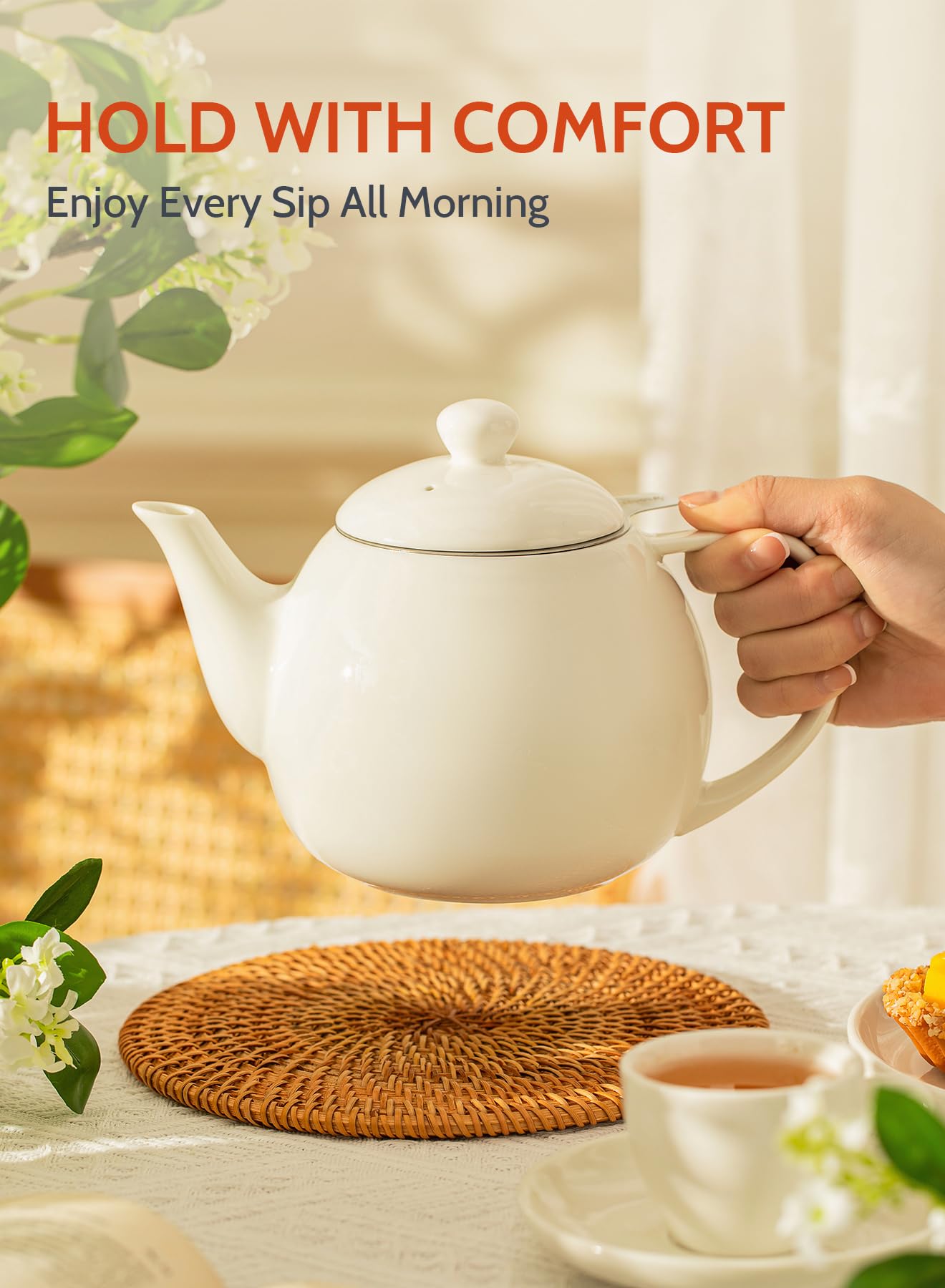 Sweese teapot dishwasher-safe and microwave-safe for easy cleanup.